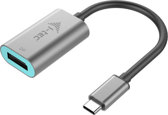 i-tec Μετατροπέας USB-C male σε DisplayPort female Ασημί 1τμχ C31METALDP60HZ