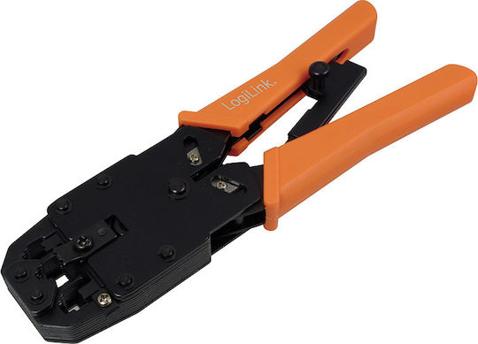 LogiLink Πρέσα Ακροδεκτών Δικτύου RJ12, RJ11, RJ10 με Απογυμνωτή & Μηχανισμό Καστάνιας (Μήκος 200mm) WZ0003