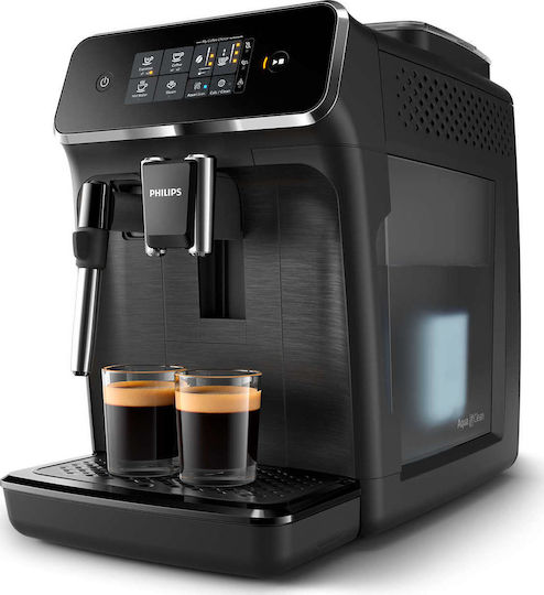 Philips Series 2200 Αυτόματη Μηχανή Espresso 1500W Πίεσης 15bar με Μύλο Άλεσης Μαύρη