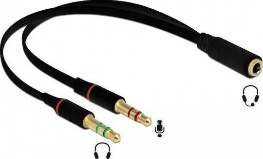 DeLock Μετατροπέας 3.5mm 2x male σε 3.5mm female 1τμχ 65967