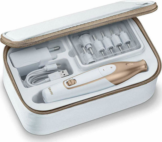 Beurer MP 64 Τροχός Νυχιών Μπαταρίας Λευκός με 4400 Στροφές ανά Λεπτό 57037