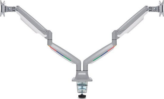 Kensington SmartFit One-Touch Βάση Γραφείου για 2 Οθόνες έως 32" με Βραχίονα Ασημί