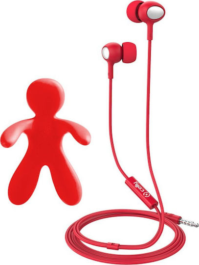 Celly Bundle Car Freshener & Stereo Earphones In-ear Handsfree με Βύσμα 3.5mm Κόκκινο