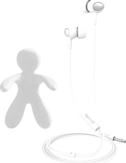 Celly Bundle Car Freshener & Stereo Earphones In-ear Handsfree με Βύσμα 3.5mm Λευκό