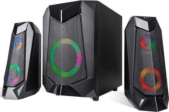 Tracer Hi-Cube RGB Ασύρματα Ηχεία Υπολογιστή 2.1 με RGB Φωτισμό και Bluetooth Ισχύος 20W Μαύρα