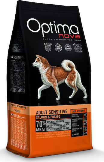 Optimanova Adult Sensitive Salmon & Potato 12kg Ξηρά Τροφή χωρίς Σιτηρά για Ενήλικους Σκύλους με Πατάτες και Σολομό