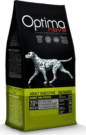 Optimanova Adult Digestive Rabbit & Potato 2kg Ξηρά Τροφή χωρίς Σιτηρά για Ενήλικους Σκύλους με Κουνέλι και Πατάτες