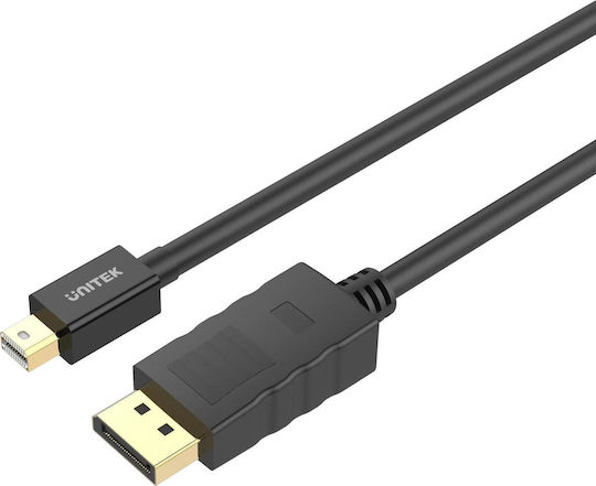 Unitek Cable DisplayPort male - mini DisplayPort male 2m Μαύρο (Y-C611BK)