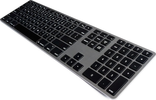 Matias Wireless Aluminum Keyboard Bluetooth Πληκτρολόγιο Αγγλικό UK Συμβατό με Mac Γκρι