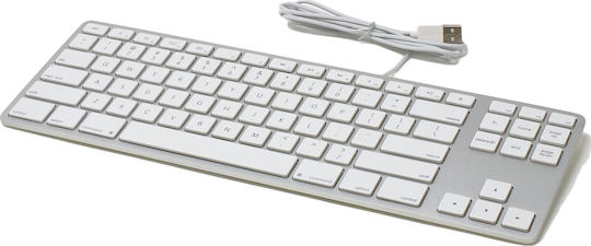 Matias Wired Aluminum Tenkeyless Keyboard for Mac Πληκτρολόγιο Αγγλικό UK Συμβατό με Mac Ασημί
