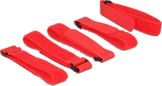 DeLock Δεματικά Καλωδίων Κόκκινο 300x20 5τμχ