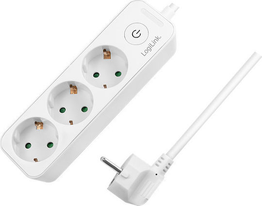 LogiLink Πολύπριζο 3 Θέσεων με Διακόπτη και Καλώδιο 1.5m LPS244