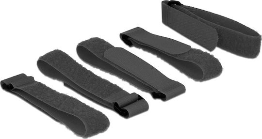 DeLock Velcro Δεματικά Καλωδίων 300x20mm Μαύρο 5τμχ