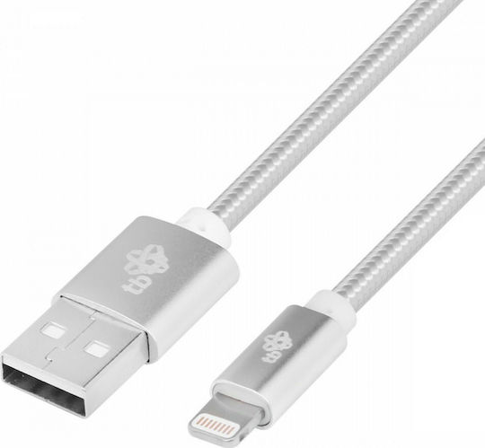 Tb Energy Braided USB to Lightning Cable Ασημί 1.5m (AKTBXKUAMFIW15S)