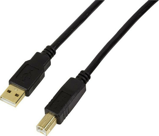 LogiLink USB 2.0 Cable USB-A male - USB-B male Μαύρο 15m (UA0265)