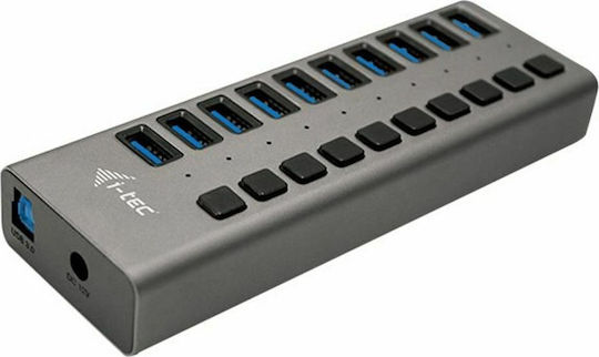 i-tec USB 3.0 Hub 10 Θυρών με σύνδεση USB-A & Θύρα Φόρτισης και Εξωτερική Παροχή Ρεύματος (U3CHARGEHUB10)