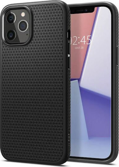 Spigen Liquid Air Back Cover Σιλικόνης Μαύρο (iPhone 12 / 12 Pro) ACS01701