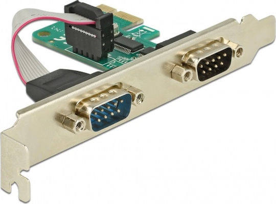 DeLock Κάρτα PCIe σε 2 θύρες RS232 DB9 Serial (89918)