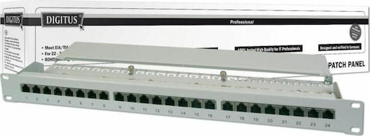 Digitus Patch Panel Shielded για Rack 1U 19" 24 Θυρών cat6 Γκρι DN-91624S