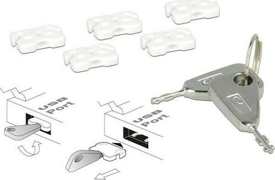 DeLock USB Port Blocker 2 key + 5x blocks (20648)