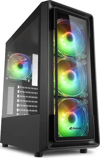 Sharkoon TK4 RGB Gaming Midi Tower Κουτί Υπολογιστή με Πλαϊνό Παράθυρο Μαύρο