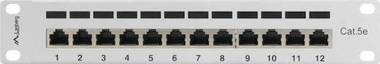 Lanberg Patch Panel Shielded για Rack 1U 10" 12 Θυρών cat5e Γκρι PPF5-9012-S
