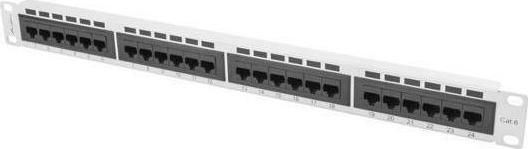 Lanberg Patch Panel για Rack 1U 19" 24 Θυρών cat6 Γκρι PPU6-1024-S