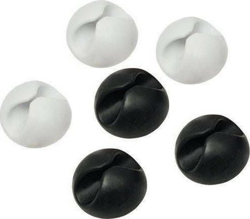 LogiLink KAB0009 Clips Οργάνωσης Καλωδίων 6τμχ Μαύρο/Λευκό