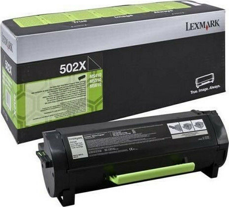 Lexmark 502XR Γνήσιο Toner Laser Εκτυπωτή Μαύρο 10000 Σελίδων (50F2X0R)
