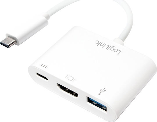 LogiLink USB-C Docking Station με HDMI 4K PD Λευκό (UA0258)