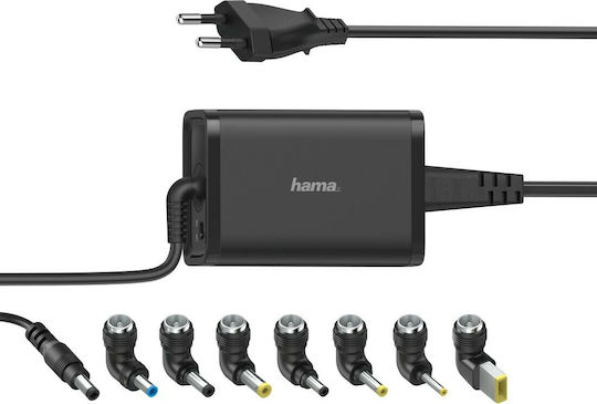 HAMA Universal Φορτιστής Laptop 45W 19V 3A με Αποσπώμενο Καλώδιο Τροφοδοσίας και με σετ βυσμάτων (00200001)