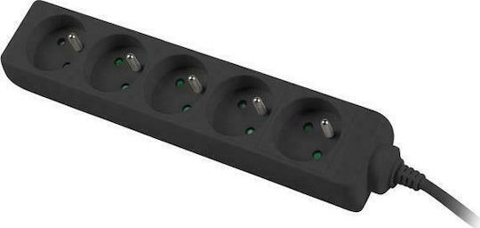 Lanberg Πολύπριζο 5 Θέσεων με Καλώδιο 1.5m Γαλλίας (Type E) PS0-05E-0150-BK