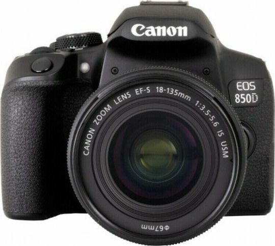 Canon DSLR Φωτογραφική Μηχανή EOS 850D Crop Frame Kit (smc DA 18-135mm F3.5-5.6 ED AL [IF] DC WR) Black