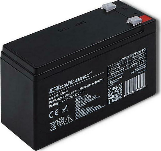 Qoltec Μπαταρία UPS με Χωρητικότητα 7Ah και Τάση 12V 53030 1τμχ