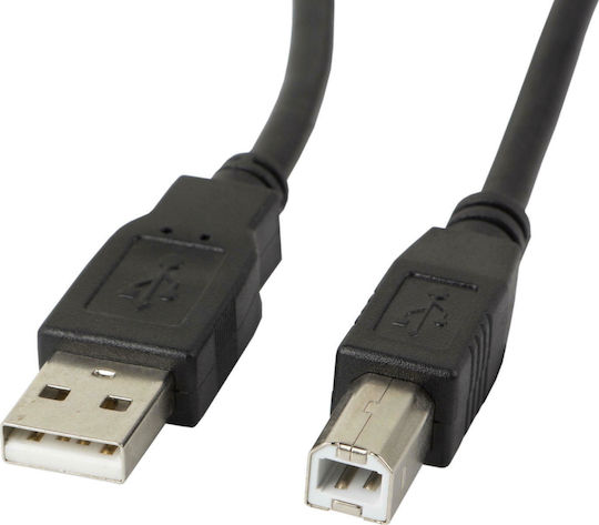 Lanberg USB 2.0 Cable USB-A male - USB-B male Μαύρο 1m (CA-USBA-10CC-0010-BK)