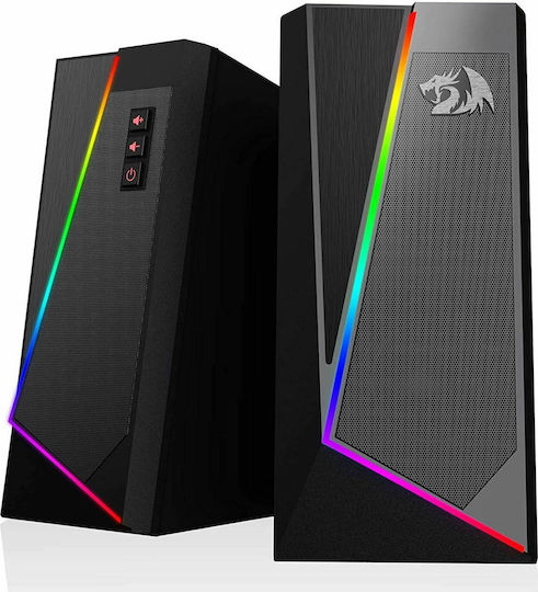Redragon GS520 Anvil RGB Ηχεία Υπολογιστή 2.0 με RGB Φωτισμό και Ισχύ 10W σε Μαύρο Χρώμα
