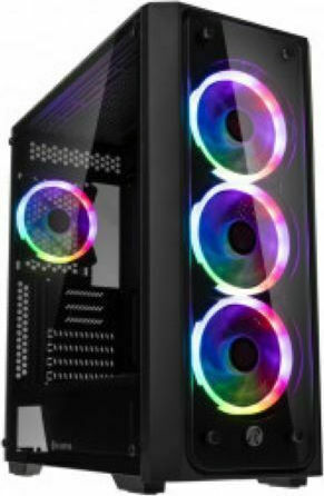 Raijintek Ponos TG4 Gaming Midi Tower Κουτί Υπολογιστή με Πλαϊνό Παράθυρο Μαύρο
