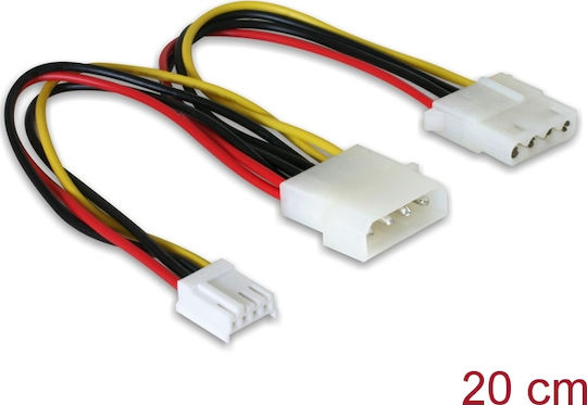 DeLock 4-Pin Molex - 4-Pin Molex Cable 0.2m Κόκκινο 82111