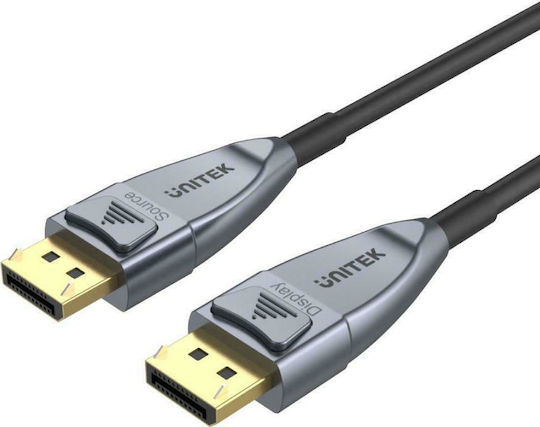 Unitek Cable DisplayPort male - DisplayPort male 10m Ασημί (C1616GY)