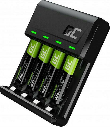 Green Cell VitalCharger USB 4 Μπαταριών Ni-MH Μεγέθους AA/AAA Σετ με 4x AAA 800mAh