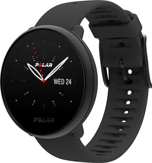Polar Ignite 2 Stainless Steel 43mm Αδιάβροχο Smartwatch με Παλμογράφο (Black Pearl)