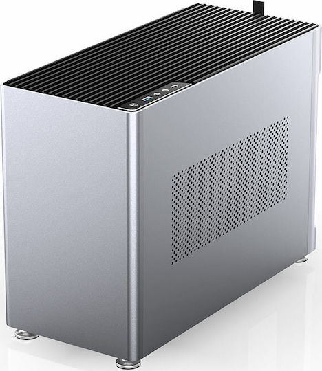 Jonsplus i100 Pro Aluminum Alloy Mini Tower Κουτί Υπολογιστή με Πλαϊνό Παράθυρο Ασημί