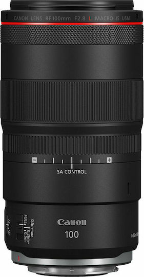 Canon Full Frame Φωτογραφικός Φακός 100mm f/2.8L IS USM Telephoto / Macro για Canon RF Mount Μαύρος