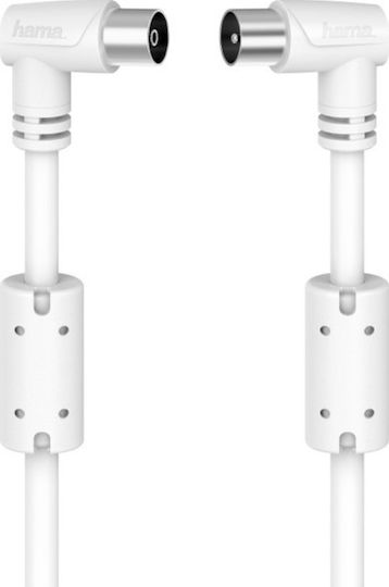 HAMA Καλώδιο Κεραίας Coax male - Coax female Λευκό 1.5m (00205056)