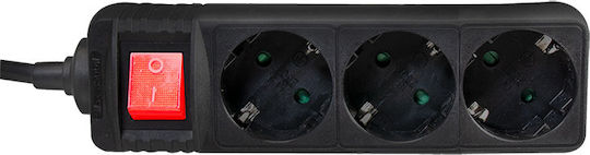 LogiLink Πολύπριζο 3 Θέσεων με Διακόπτη και Καλώδιο 1.4m LPS206B