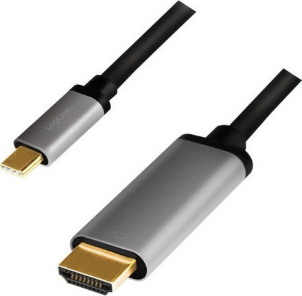 LogiLink HDMI 2.0 Cable HDMI male - USB-C male 1.8m Μαύρο CUA0101