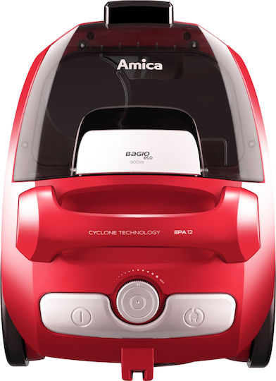 Amica Bagio VM3044 Ηλεκτρική Σκούπα 900W με Κάδο 1.5lt Κόκκινη