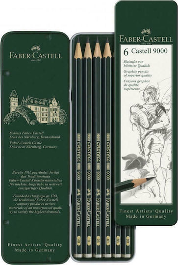 Faber-Castell Graphite Design 9000 Σετ 6 Μολύβια Πράσινα 119063