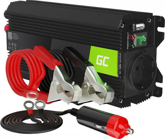 Green Cell Inverter Αυτοκινήτου Pro Green 1000W για Μετατροπή 24V DC σε 230V AC με 1xUSB INVGC04