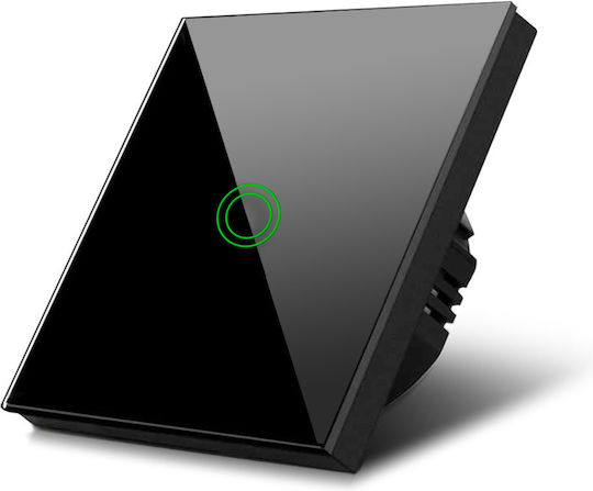 Maclean Energy Χωνευτός Διακόπτης Τοίχου Αφής Μονός με Πλαίσιο Μαύρος MCE702B